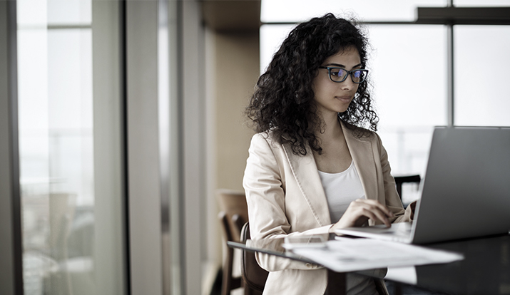 Woman using laptop